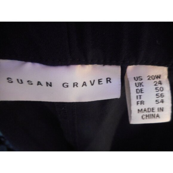 QVC Susan Graver Women's Pants Sz 20W Chelsea Stretch Wide Leg Crop Blue A288671 - Picture 2 of 5